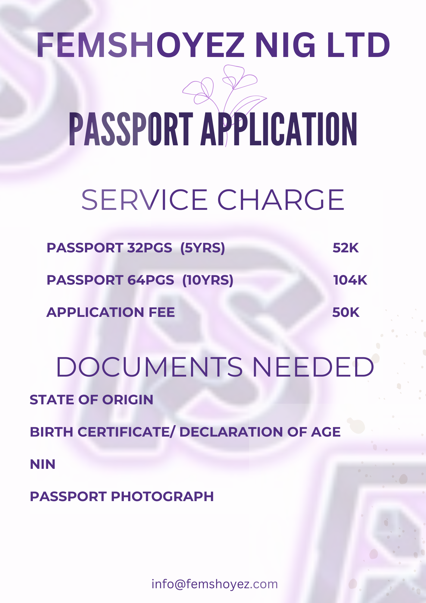 PASSPORT APPLICATION PRICE LIST (2)